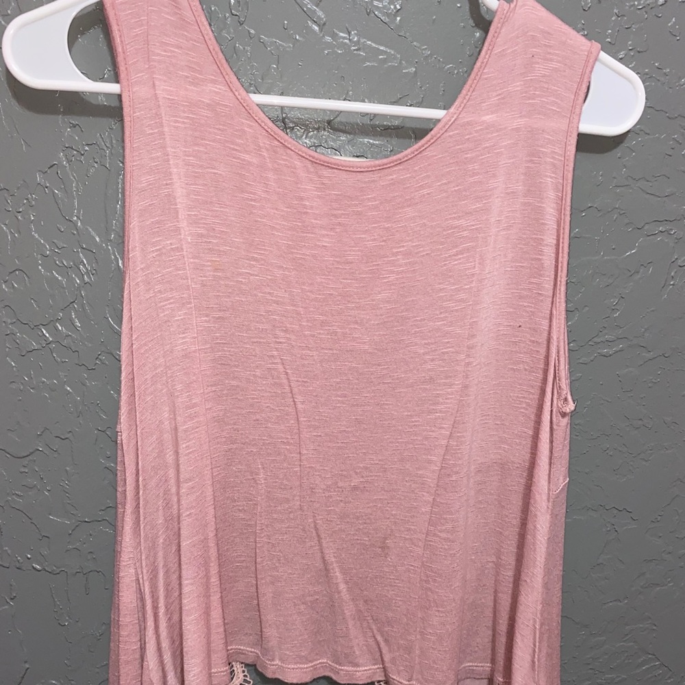 Moral Fiber tank with design/split in back
